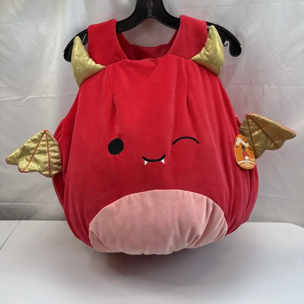 Squishmallows Karlie The Devil Deluxe Kids Costume Red Gold Halloween
